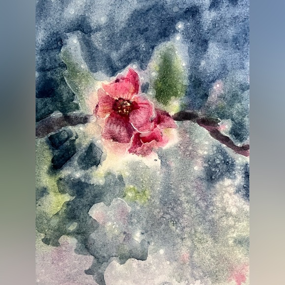 Dogwood blossoms watercolor painting original NEW art home decor artwork floral - Picture 3 of 6